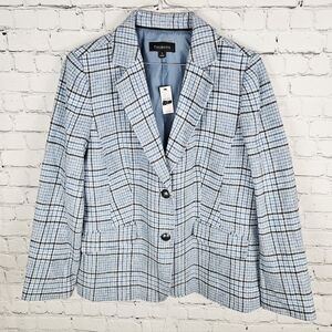 Talbots Light Blue Plaid Blazer